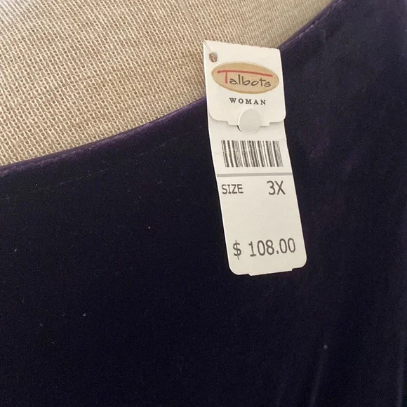 Vintage NWT Talbots Dress Large Purple Velvet Maxi Holiday Christmas Party Event - Picture 3 of 10